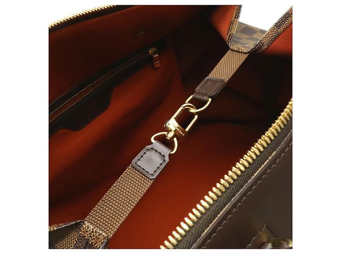 Borsa Boston Damier Greenwich PM Louis Vuitton Marrone - vista 8