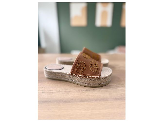 Sandali espadrille Gucci Marrone Beige Arancione - vista 2