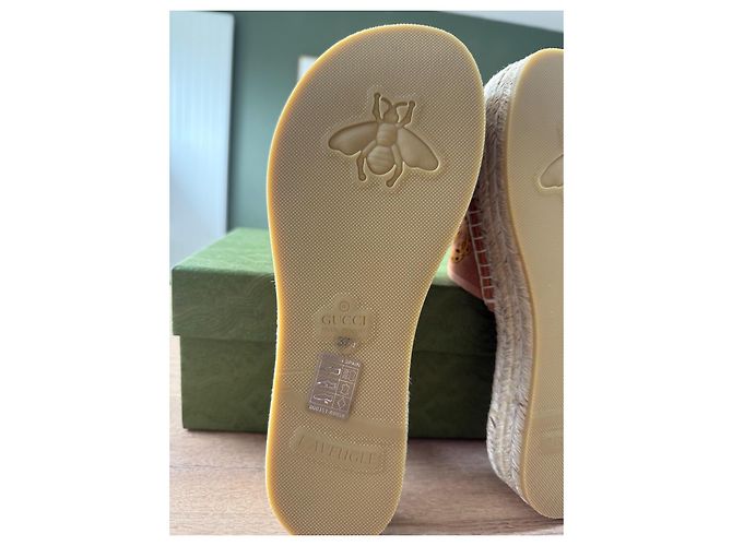 Sandali espadrille Gucci Marrone Beige Arancione - vista 9