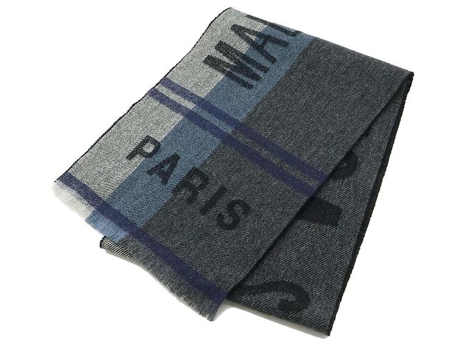 Woll- und Kaschmirschal von Louis Vuitton Braun Schwarz Blau Marineblau - Ansicht 2