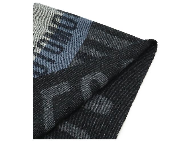 Woll- und Kaschmirschal von Louis Vuitton Braun Schwarz Blau Marineblau - Ansicht 5
