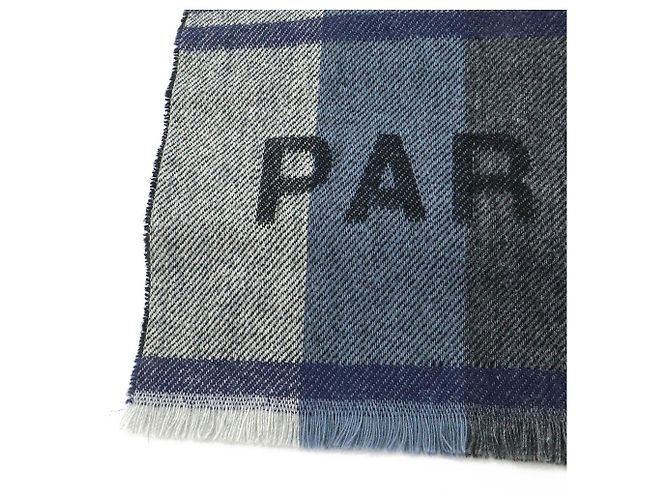 Woll- und Kaschmirschal von Louis Vuitton Braun Schwarz Blau Marineblau - Ansicht 6