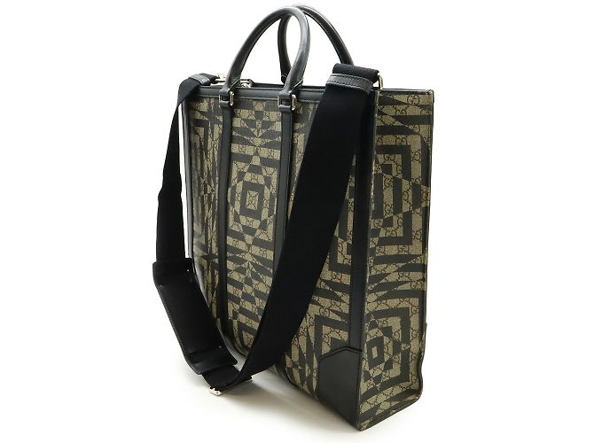 Borsa Tote Gucci GG Kaleidoscope Nero Beige - vista 3