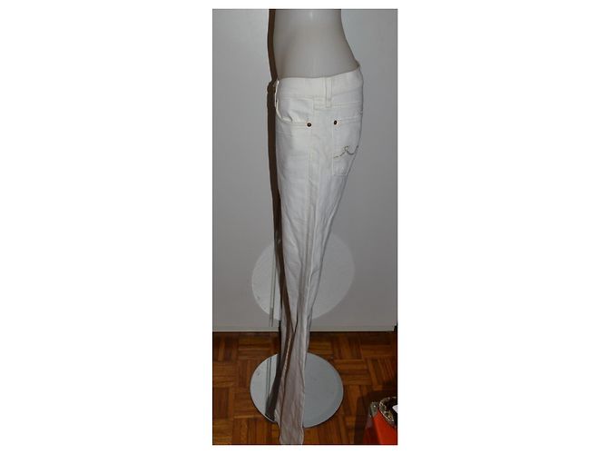 Jeans de algodón blancos 7 For All Mankind Talla 30 - vista 2