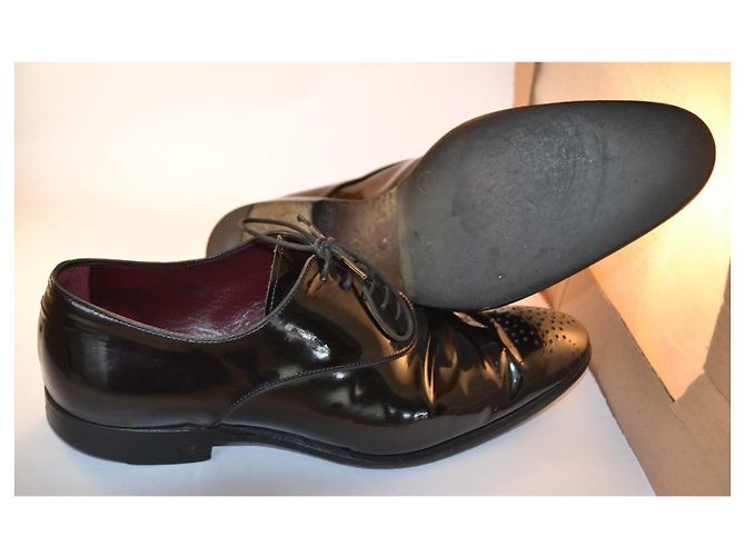 Scarpe Derby Louis Vuitton in vernice nera Nero - vista 6
