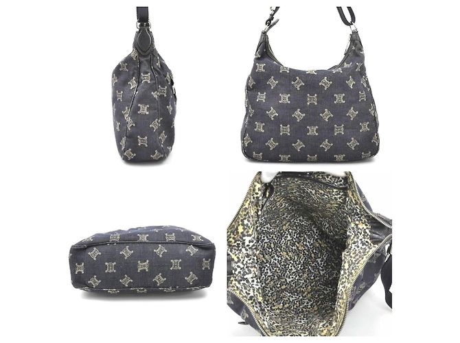 Céline Borsa a spalla in denim Celine Blu - vista 2