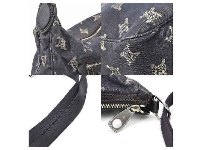 Céline Borsa a spalla in denim Celine Blu - vista 3