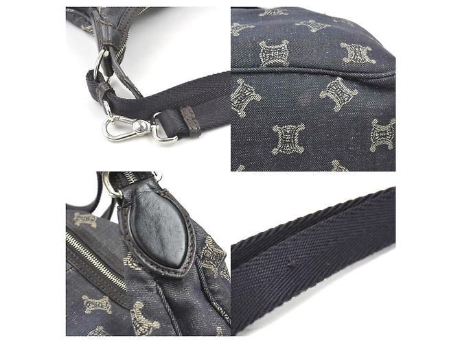 Céline Borsa a spalla in denim Celine Blu - vista 4