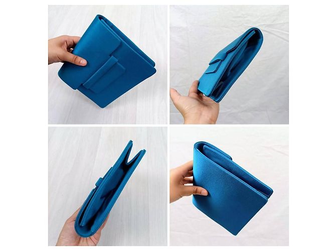 Yves Saint Laurent Pochette YSL blu da cerimonia vintage 90s Turchese - vista 10