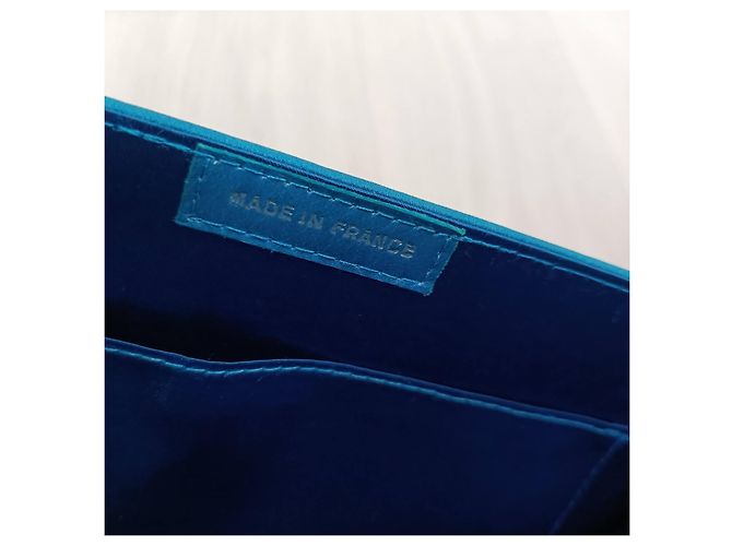 Yves Saint Laurent Pochette YSL blu da cerimonia vintage 90s Turchese - vista 8