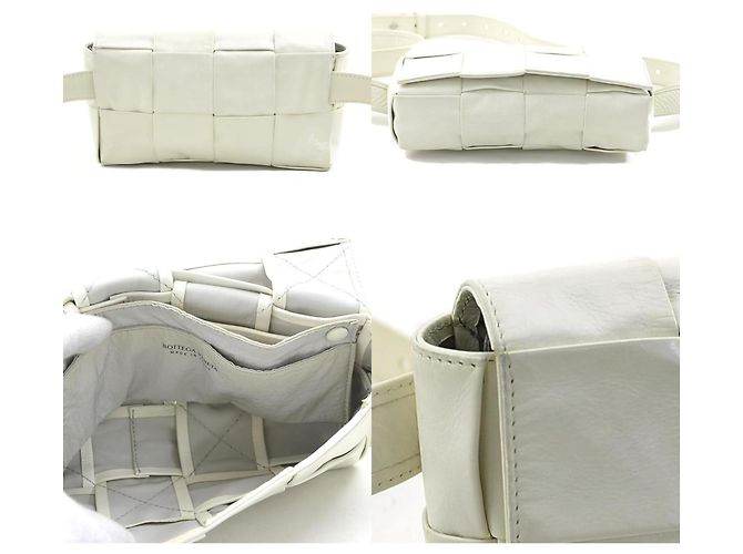 Marsupio in pelle bianca Bottega Veneta Bianco - vista 3