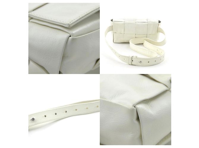 Marsupio in pelle bianca Bottega Veneta Bianco - vista 4