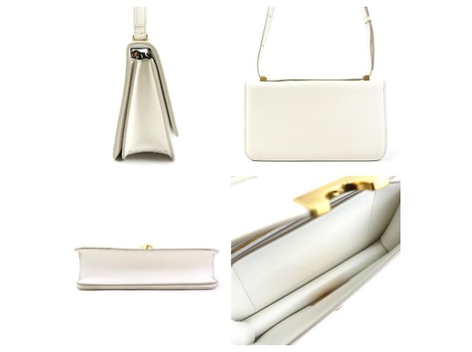 Borsa a spalla in pelle classica Bottega Veneta Bianco - vista 2
