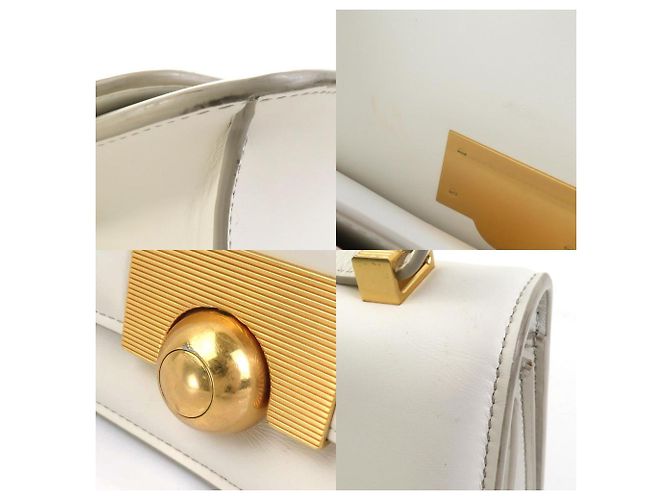 Borsa a spalla in pelle classica Bottega Veneta Bianco - vista 3