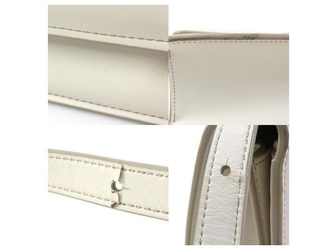 Borsa a spalla in pelle classica Bottega Veneta Bianco - vista 4
