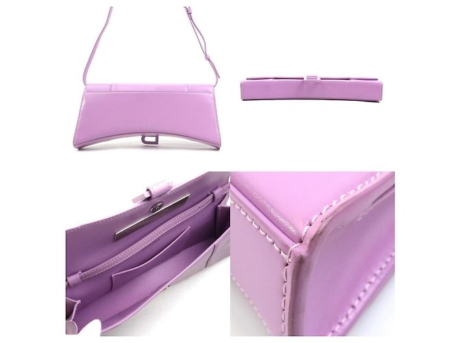 Everyday Borsa a Spalla in Pelle Hourglass di Balenciaga Rosa Porpora - vista 3