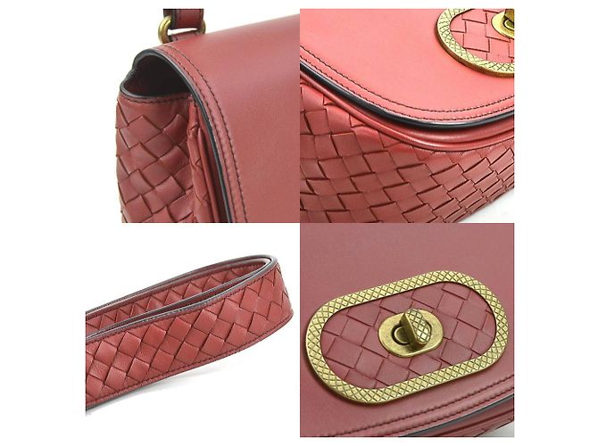 Borsa a spalla Intrecciato rossa Bottega Veneta Rosso - vista 3