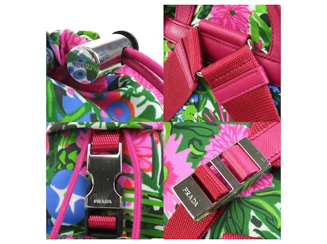 Zaino in nylon multicolore Prada - vista 4