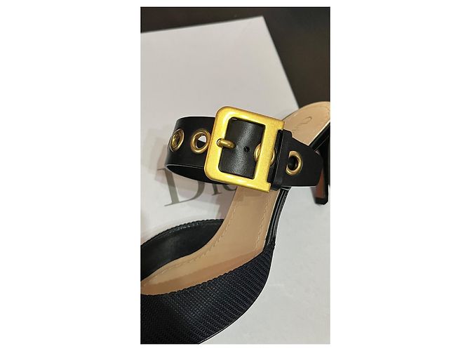 Décolleté Christian Dior in pelle nera Nero - vista 4