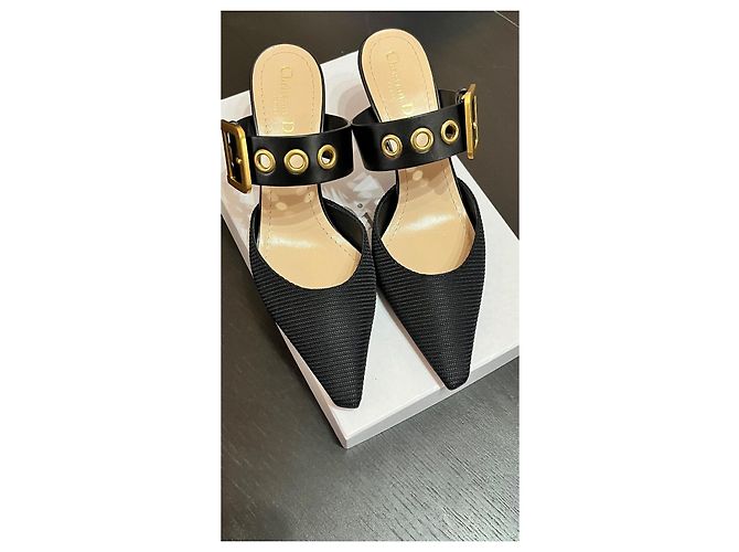 Décolleté Christian Dior in pelle nera Nero - vista 5