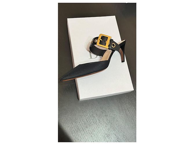 Décolleté Christian Dior in pelle nera Nero - vista 6