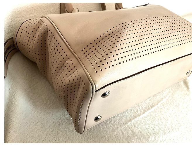 Borsa Coach in pelle beige - vista 10