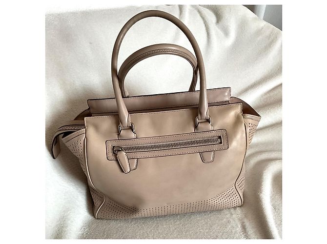 Borsa Coach in pelle beige - vista 3