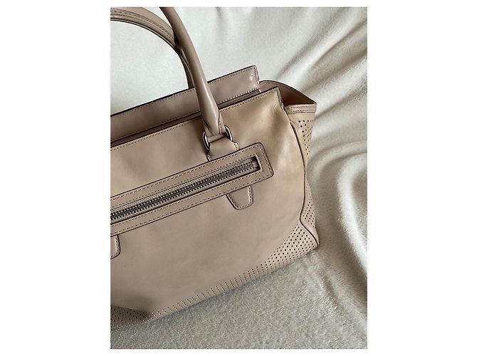 Borsa Coach in pelle beige - vista 4