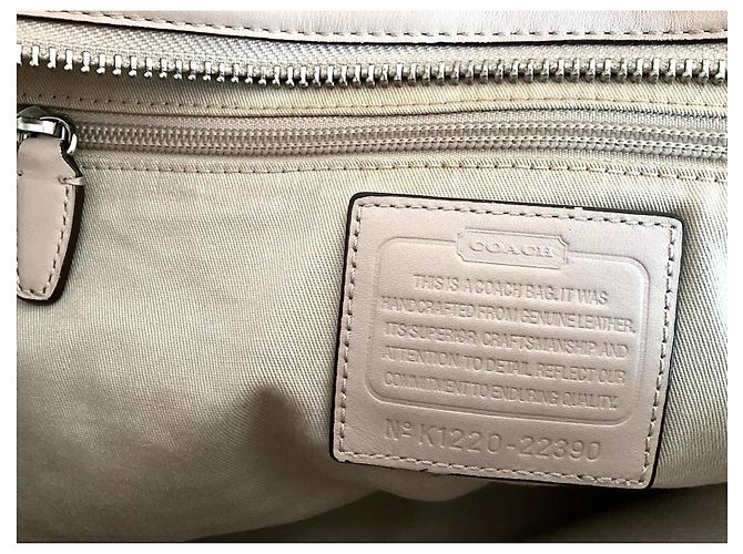 Borsa Coach in pelle beige - vista 5