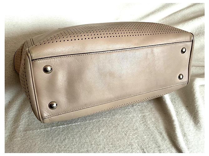 Borsa Coach in pelle beige - vista 7