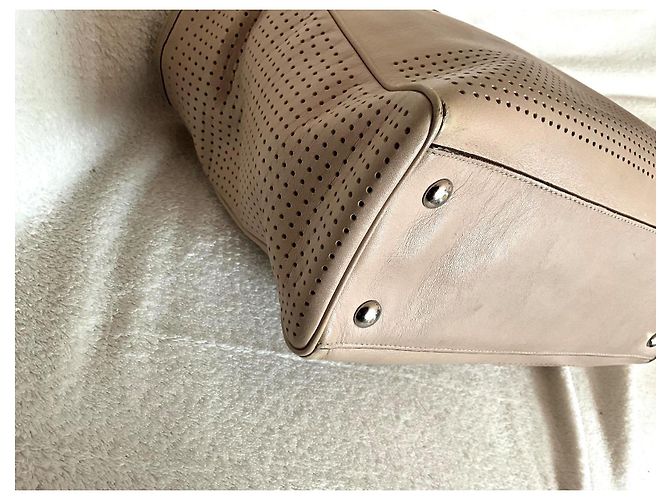 Borsa Coach in pelle beige - vista 8