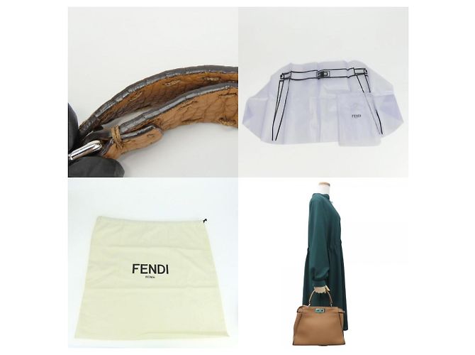 Fendi Peekaboo 8BN290 Leder Schultertasche Braun - Ansicht 10