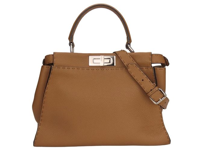 Fendi Peekaboo 8BN290 Leder Schultertasche Braun - Ansicht 11