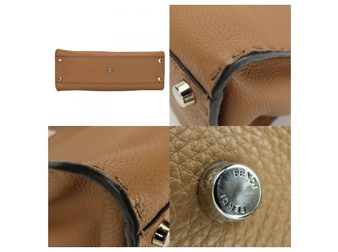 Fendi Peekaboo 8BN290 Leder Schultertasche Braun - Ansicht 4