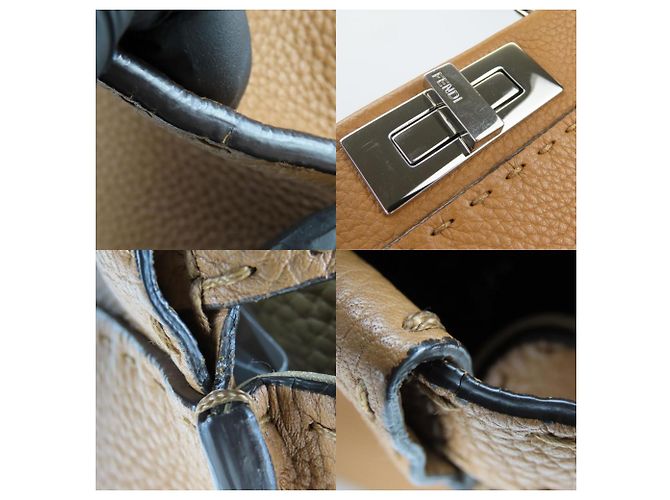 Fendi Peekaboo 8BN290 Leder Schultertasche Braun - Ansicht 5
