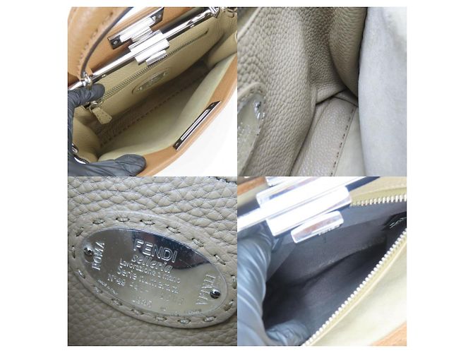 Fendi Peekaboo 8BN290 Leder Schultertasche Braun - Ansicht 7