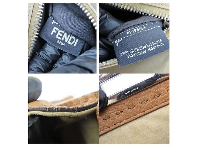 Fendi Peekaboo 8BN290 Leder Schultertasche Braun - Ansicht 8