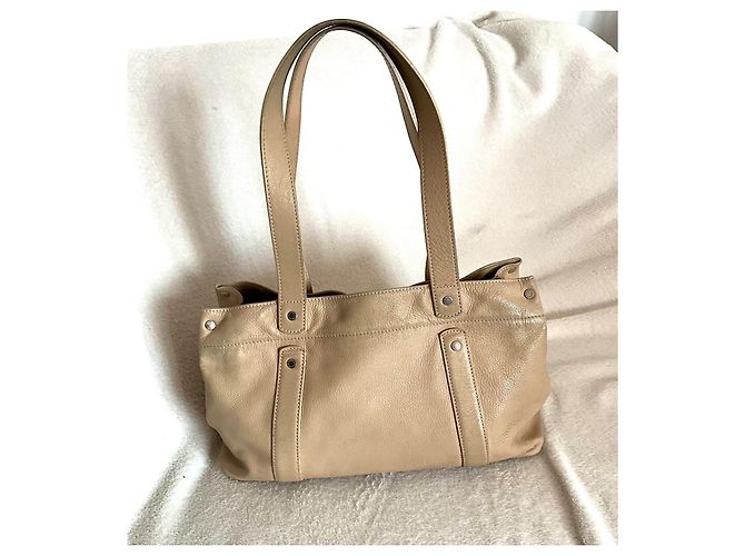 Borsa Longchamp in pelle beige Crema - vista 3