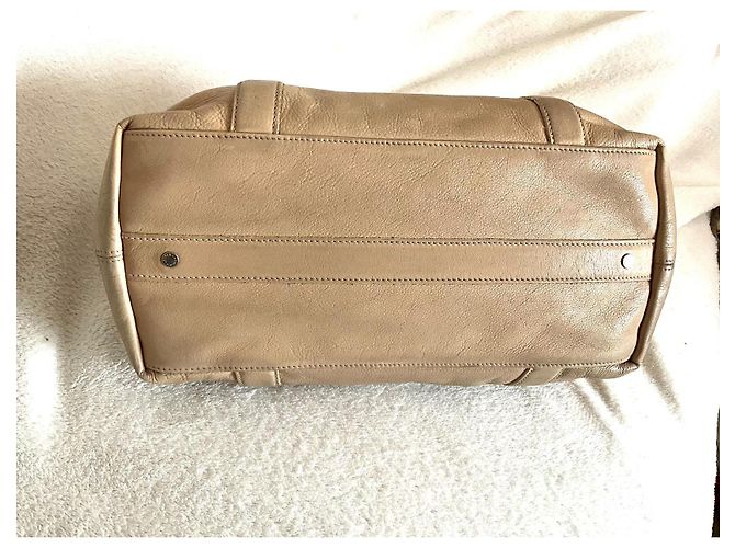 Borsa Longchamp in pelle beige Crema - vista 4