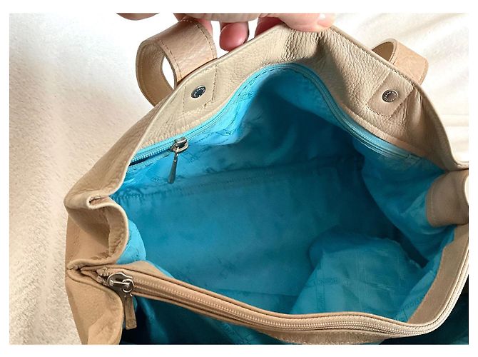 Borsa Longchamp in pelle beige Crema - vista 9