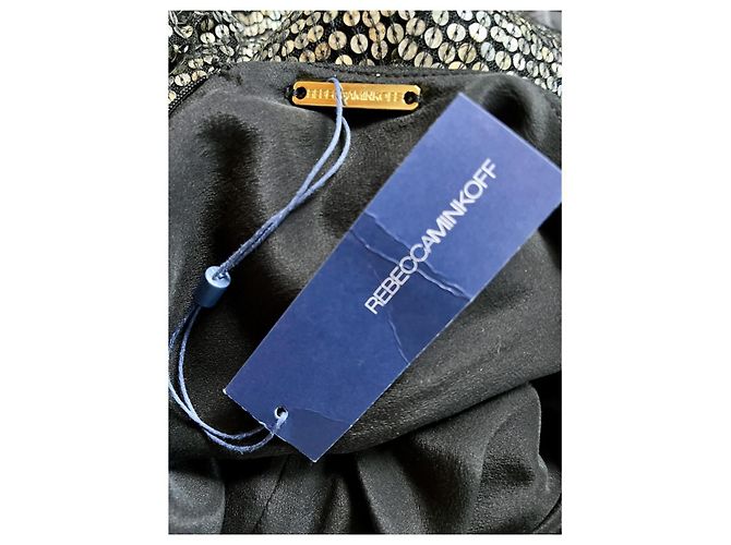 Rebecca Minkoff Abito mini con paillettes, nuovo con etichette Nero Argento - vista 2
