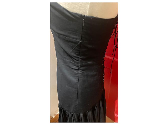 Roberto Cavalli Class Kleid Schwarz Wolle - Ansicht 5