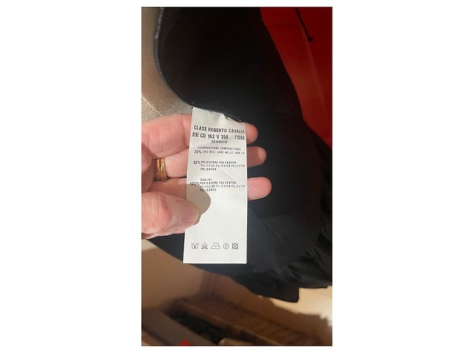 Roberto Cavalli Class Kleid Schwarz Wolle - Ansicht 6