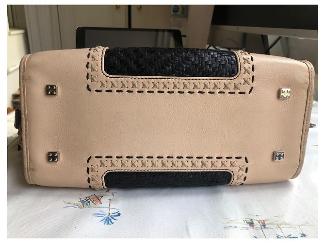 Borsa a mano Loewe Amazona 36 in pelle nera e beige Nero - vista 7