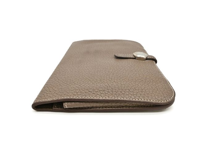 Hermès Hermes Dogon Duo GM Langbörse Grau Taupe - Ansicht 4