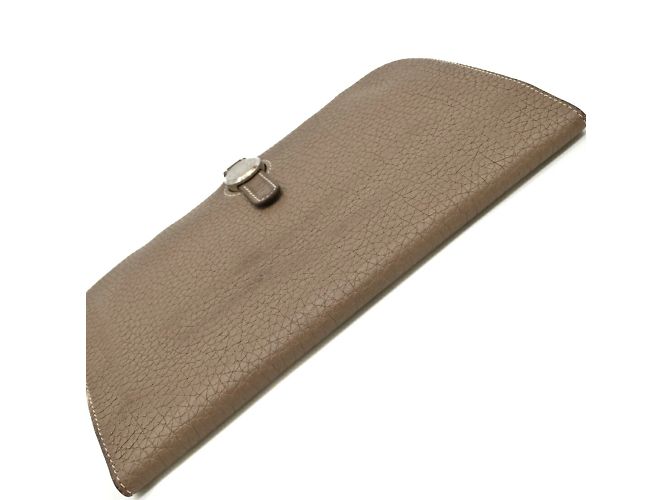 Hermès Hermes Dogon Duo GM Langbörse Grau Taupe - Ansicht 7
