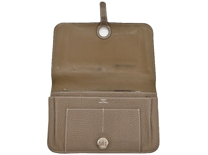 Hermès Hermes Dogon Duo GM Langbörse Grau Taupe - Ansicht 8