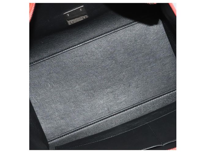 Céline CELINE Trapeze Medium Borsa a Mano Pelle Suede 2in1 Rossa Argento Auth gh084 Rosso - vista 17