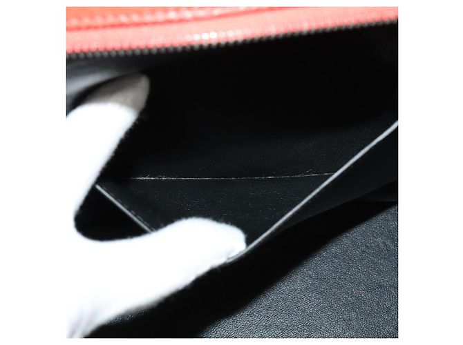 Céline CELINE Trapeze Medium Borsa a Mano Pelle Suede 2in1 Rossa Argento Auth gh084 Rosso - vista 20