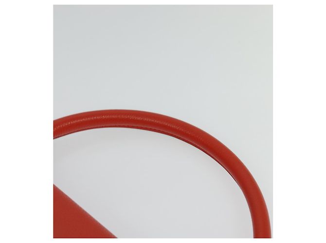 Céline CELINE Trapeze Medium Borsa a Mano Pelle Suede 2in1 Rossa Argento Auth gh084 Rosso - vista 8